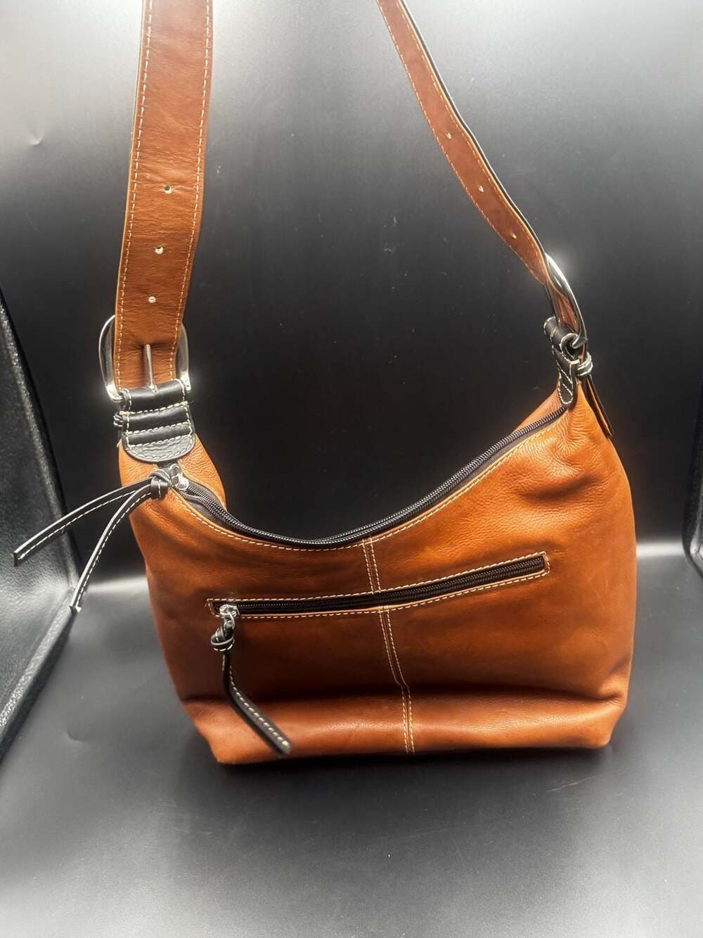 ili New York Brown Leather Hobo Shoulder Bag Genuine Leather